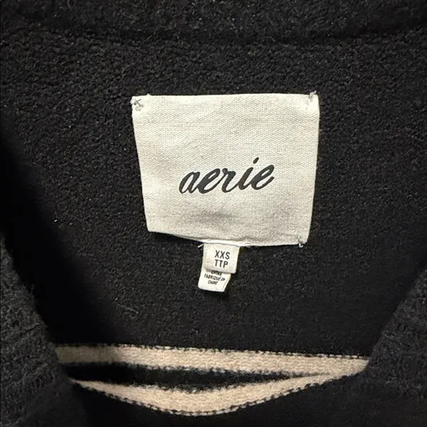 Aerie Black and White Striped Sweater - Image 2