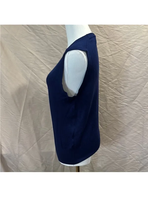 Zara Navy Sleeveless Crewneck Knit Tank - Image 3
