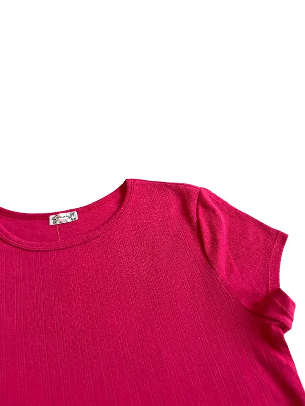 Intimately Free People Red T-Shirt Short Sleeve Blouse Stretchy Size Large NWT - Image 4
