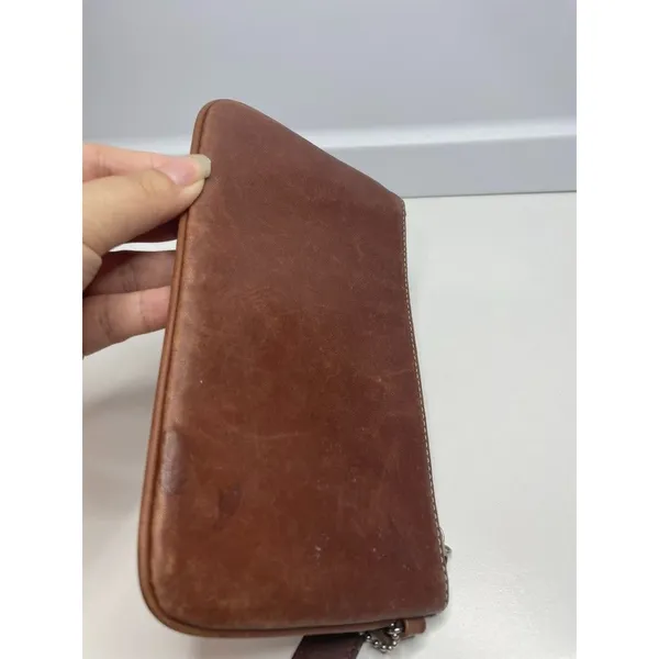 Coach Soho Brown Leather Wristlet Buckle Front Mini Bag Y2K Clutch - Image 5