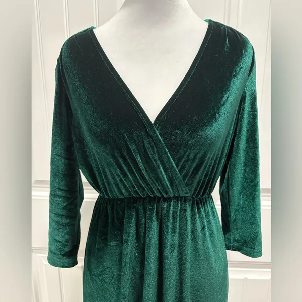 Baltic Born Deep Green Velvet Maxi Dress - Image 5