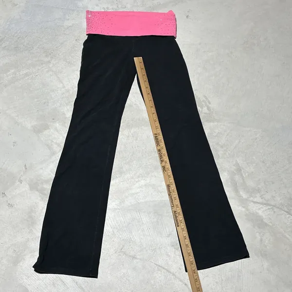 Pink Coconut Boutique Victoria's Secret PINK Women's Y2K Fold Over Yoga Pants Pink Sparkle Size XS - Image 9