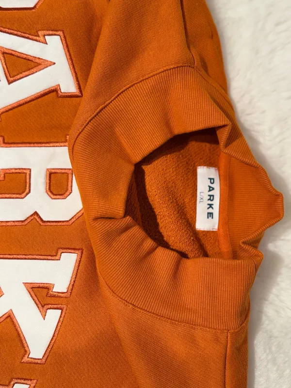 Parke Back to School Varsity Mockneck – Amber & White – L/XL – NWT - Image 2