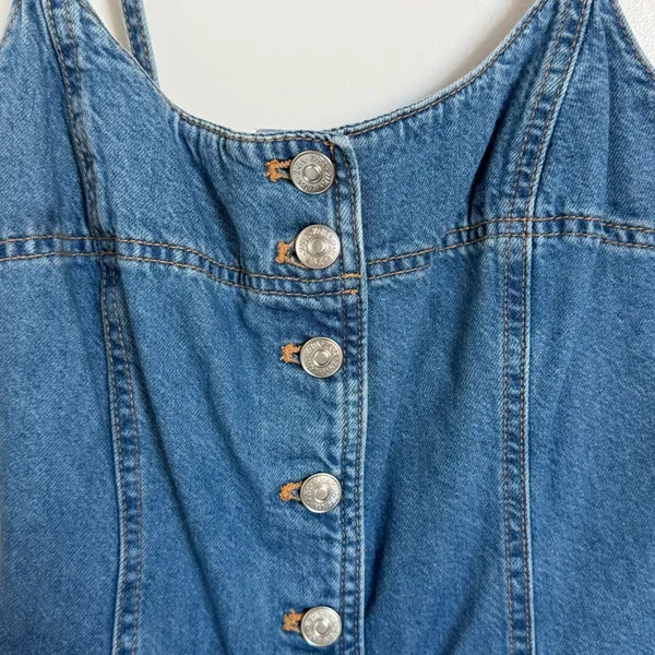 Zara Blue Denim Button-Down Dress - Image 4