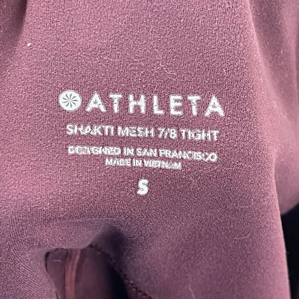 Athleta Leggings Womens Small Maroon Shakti Mesh 7/8 Tight High-Waist Activewear - Image 9