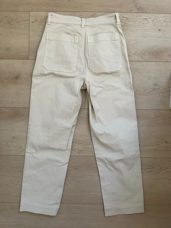Everlane Women’s Cream Beige High Rise Straight Leg Crop Denim Pants Size 2 - Image 2