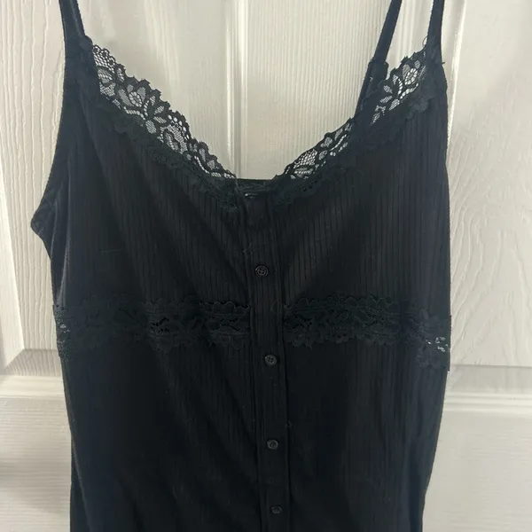 Elegant Black Lace Trim Women's Dress - Image 2