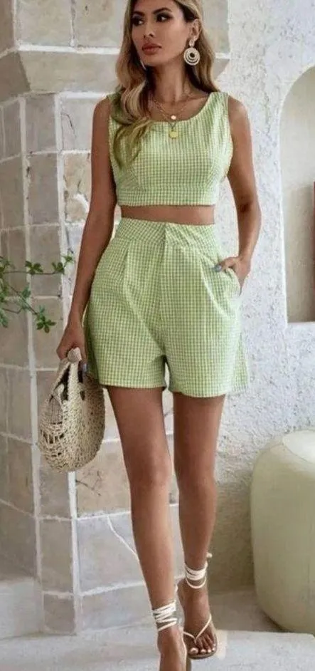SHEIN GINGHAM Two Piace Set - Image 3