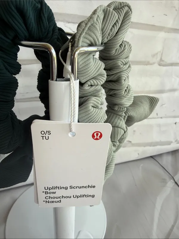 Lululemon Uplifting Bow Scrunchie Set of Two in Warp Teal & Jade Grey - Image 3