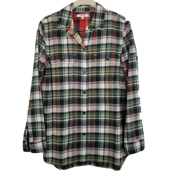 Madewell Ex-Boyfriend Flannel Shirt S Plaid - Image 2