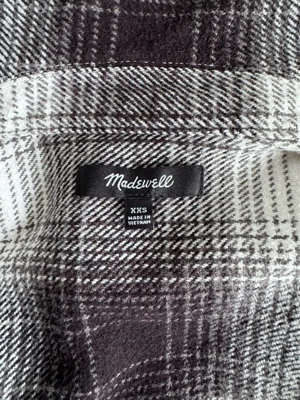 Madewell twill flannel shirt-jacket in windowpane plaid - Image 7