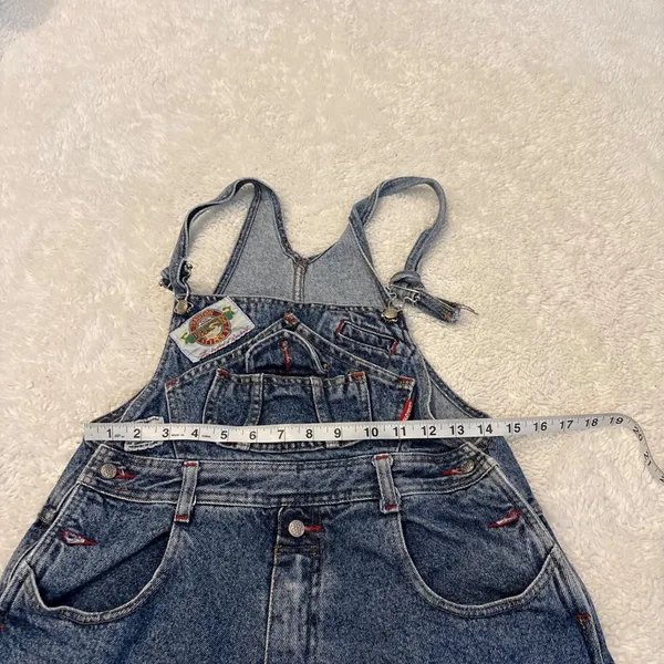 Womens Dalton Paris Denim Cotton Overalls OS Tomato Granola Grandma Utility Chic - Image 4