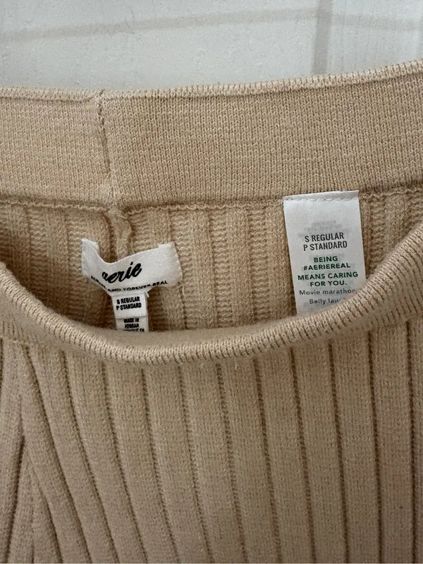 Aerie Ribbed Pant and Cropped Zip Up Sweater Set - Image 7