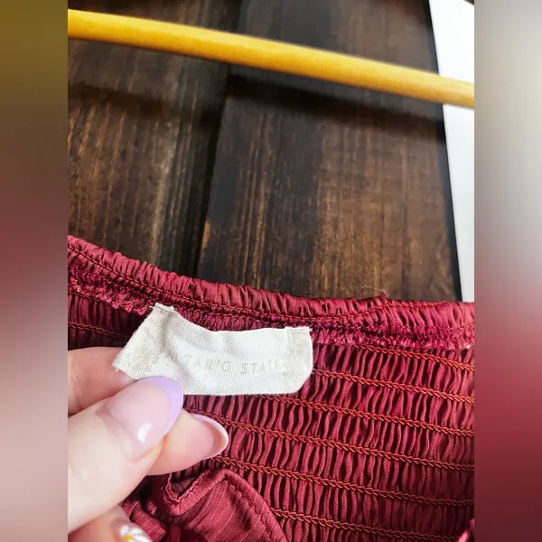Altar'd State Burgundy Ruffled Crop Top - Image 2