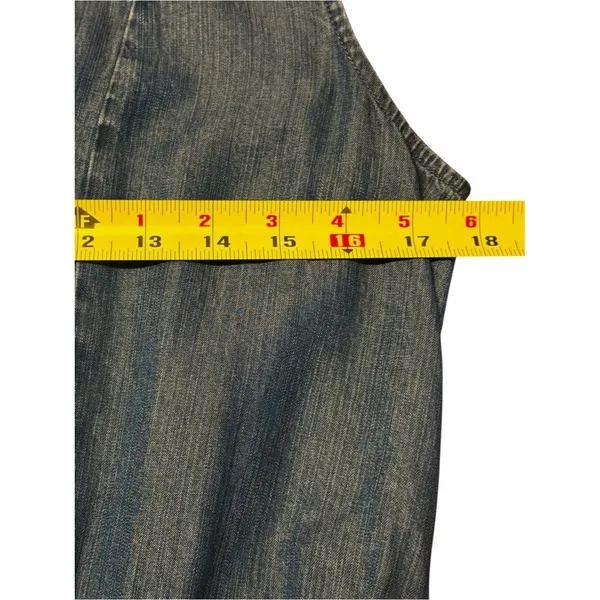 Lands End Womens Modest Tiered Denim Midi Dress Size M Western Cottage Coastal - Image 4