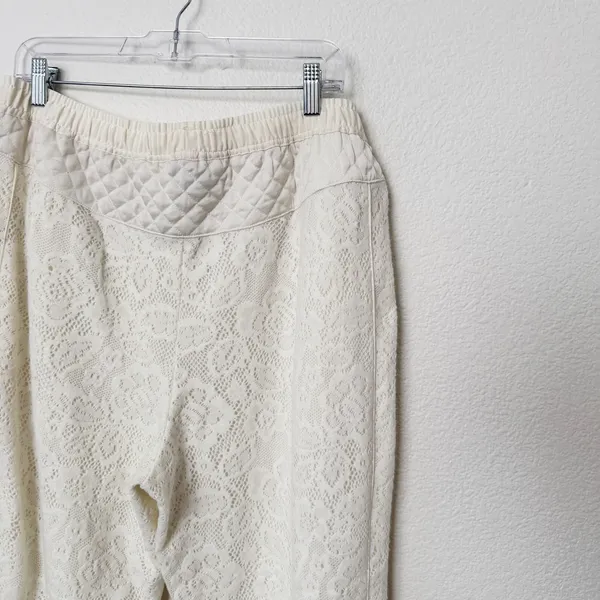 [Anthropologie] Saturday Sunday Cream Quilted Lace Jogger Pants NWT Sz Medium M - Image 9