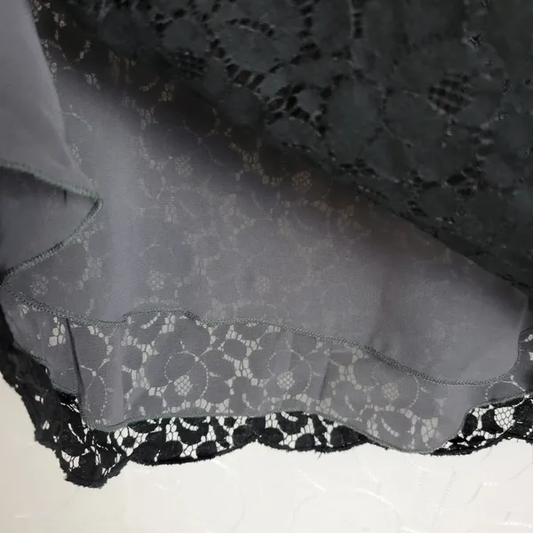Talula Womens Tank Top Size Small Black‎ Sleeveless Plunge Neck Lace Pattern - Image 4