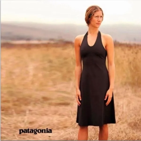 Patagonia Iliana Knee Length Halter Dress Women's Size XS Black‎ Outdoor Travel - Image 8