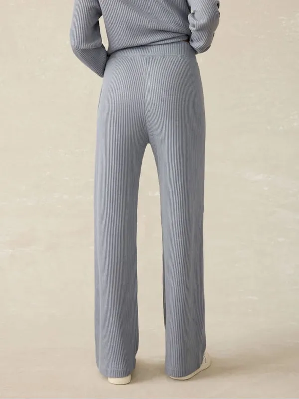 Faherty Legend Waffle Wide Leg Pant in Tradewinds Gray Size‎ Small - Image 3