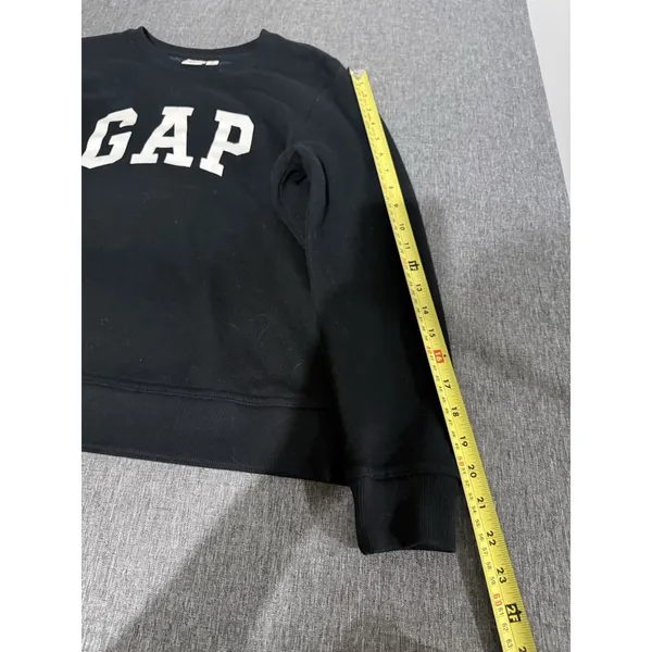 GAP Women's Black Logo Crewneck Cropped Sweatshirt Sz S - Image 8