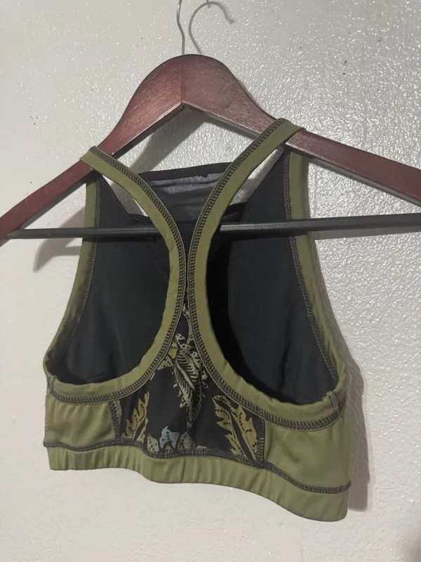 Free People Movement Vida Printed Sports Bra Jungle Floral Mesh Green Black XS - Image 4