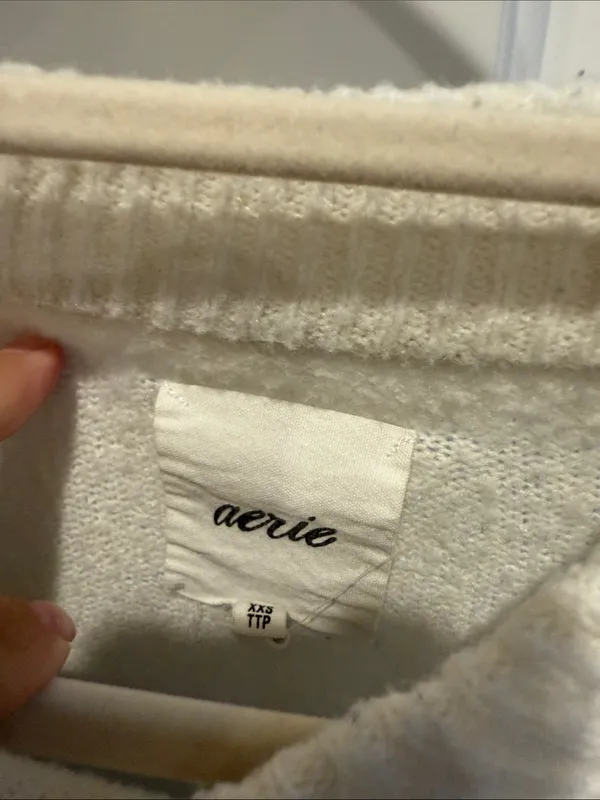 aerie Cream Crewneck Sweater - Image 3