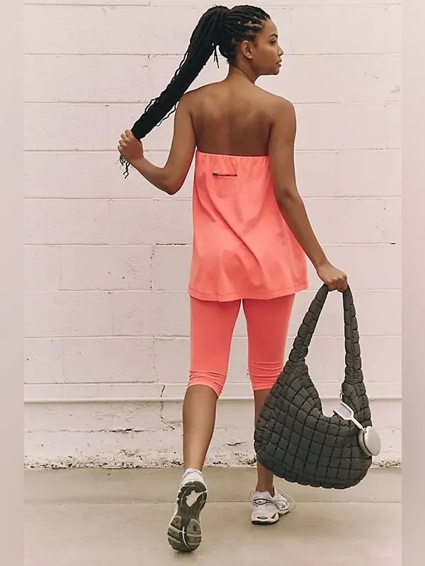 Free People‎ Hot Shot Tube Onesie Neon Coral Size Small Strapless SOLD OUT - Image 2