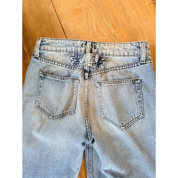 A.L.C. Wide Leg Button Fly Jeans Women's‎ Light Blue Wash Size 2 - Image 3