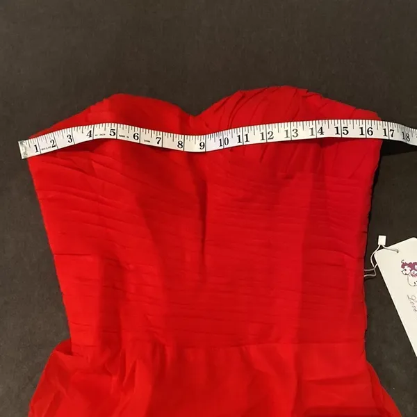 Women’s Full Length Red Chiffon Prom Party Dress Sweetheart Neckline Size 6 NWT - Image 8