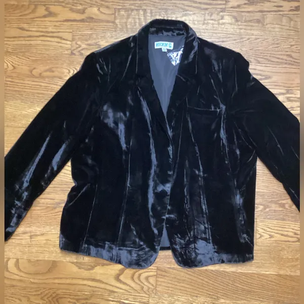 Cavender’s Rockin C Black velvet Women's Single Breasted blazer. Size XL - Image 14