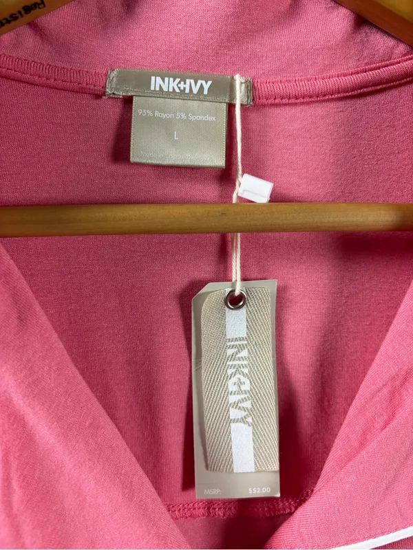 Ink & Ivy Pink Short Sleeve Button Front Pajama Shirt NWT - Image 4