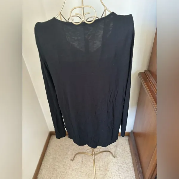 American Eagle Soft & Sexy Slub Button Front Top Small Black - Image 11