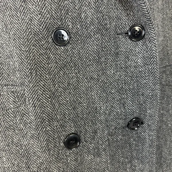 Vintage 1980s Central Park Wool Herringbone Velvet Collar Long Coat size Medium - Image 11