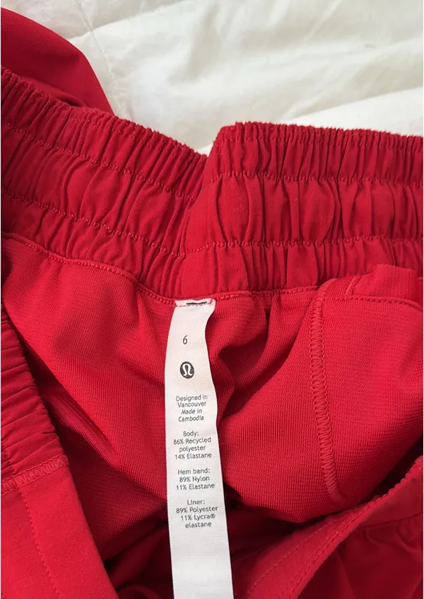 Red Lululemon Hotty Hot Shorts 2.5" - Image 3