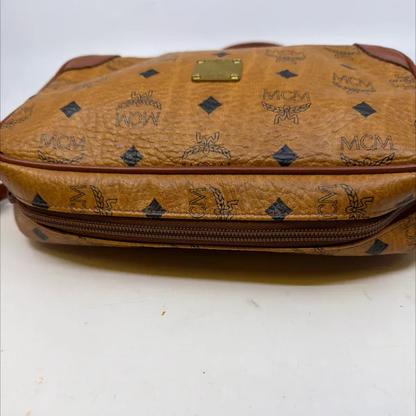 MCM Visetos Camera Cognac Coated Canvas Crossbody Bag - Image 5