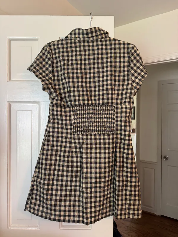Sky to Moon Gingham Mini Dress - Image 5