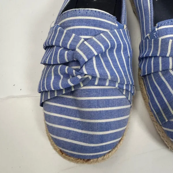 Nautica Idelle Blue White Striped Espadrille Flats Knotted Bow Womens‎ 9.5 - Image 14