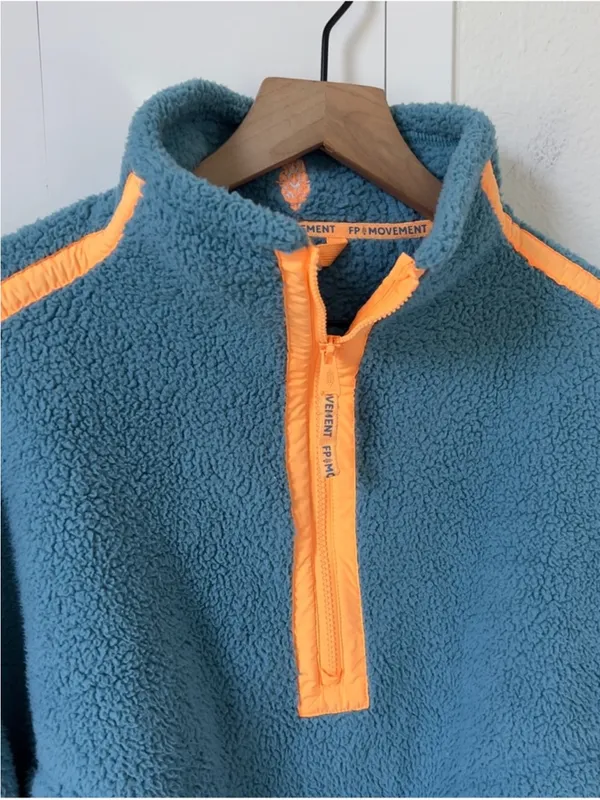 Free People FP Movement Mountain High Colorblock Half-Zip Fleece Celestial Blue - Image 5