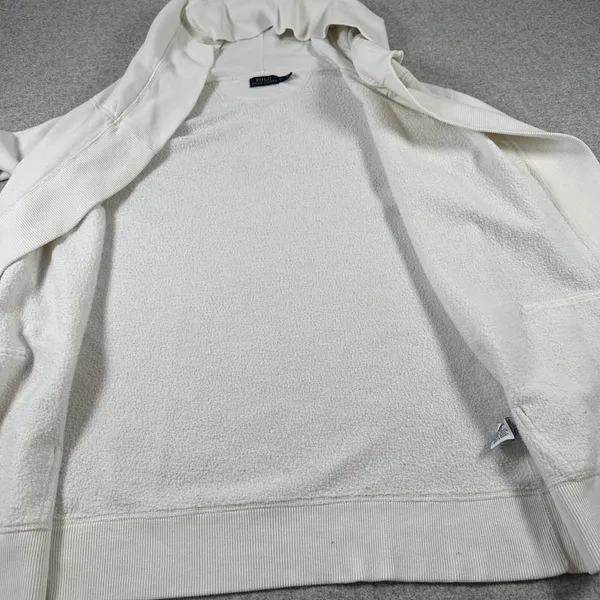 Polo‎ Ralph Lauren Womens Small Cardigan White Long Sleeve Open Front Collared - Image 8