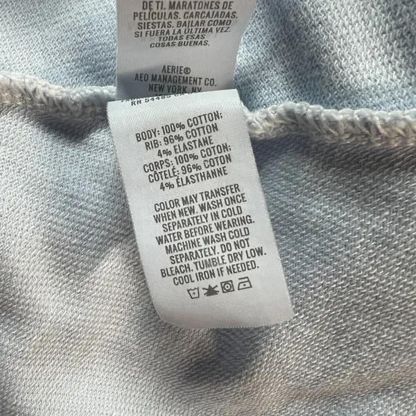 Aerie Peplum Hoodie Sweatshirt‎ Small Blue Balloon Sleeve Babydoll Oversized S - Image 14