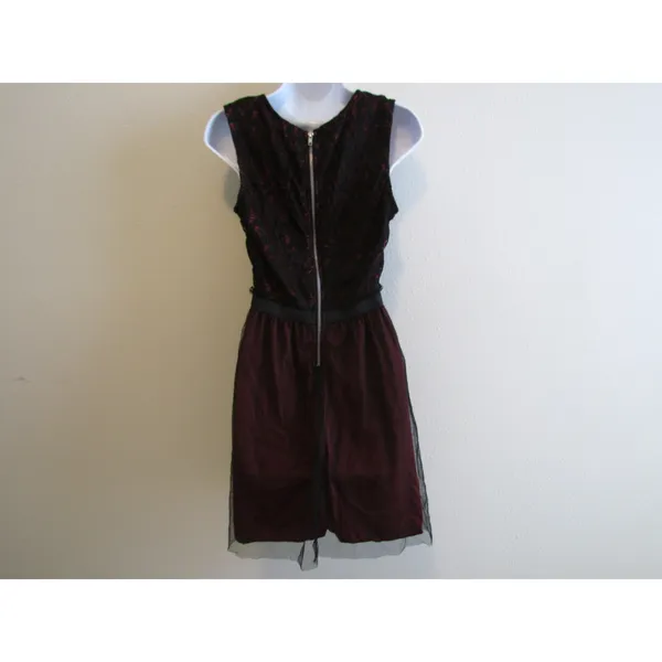 NWT Speechless Lace Tulle Dress‎ Large Burgundy Black Gothic Cocktail Party - Image 7