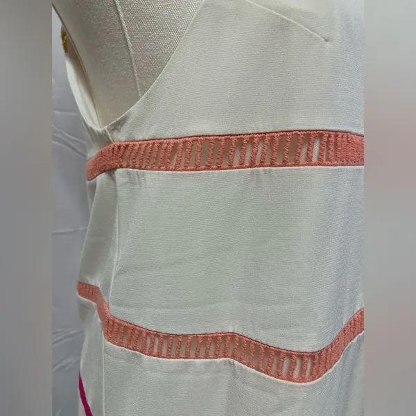 Entro Striped Sleeveless Shift Dress High Neck Colorful Preppy Spring Womens S‎ - Image 3