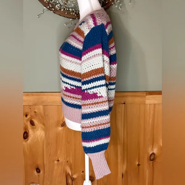 Altar'd State Multicolor Striped Sweater size Small - Image 3