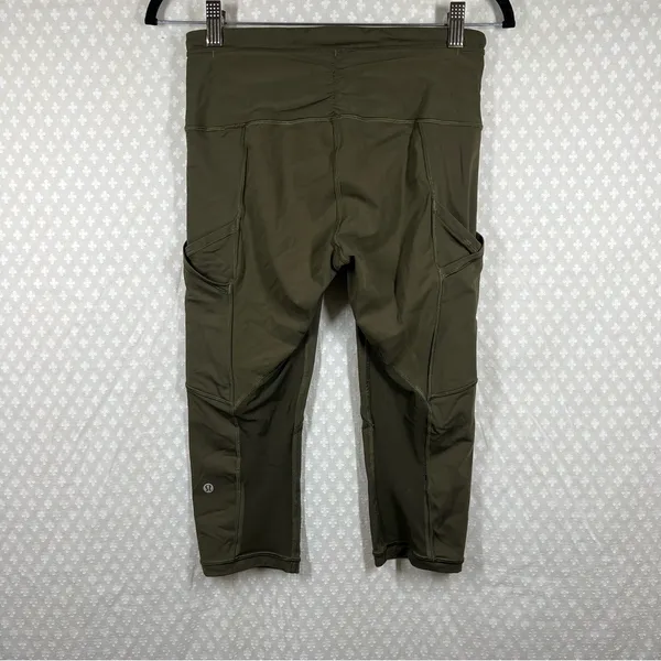 Lululemon‎ Olive Green Pocket Cropped Leggings - Image 6
