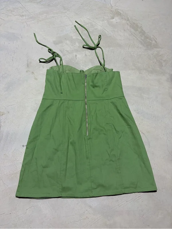 Majorelle Green Kami Tie-Shoulder Mini Dress large - Image 5