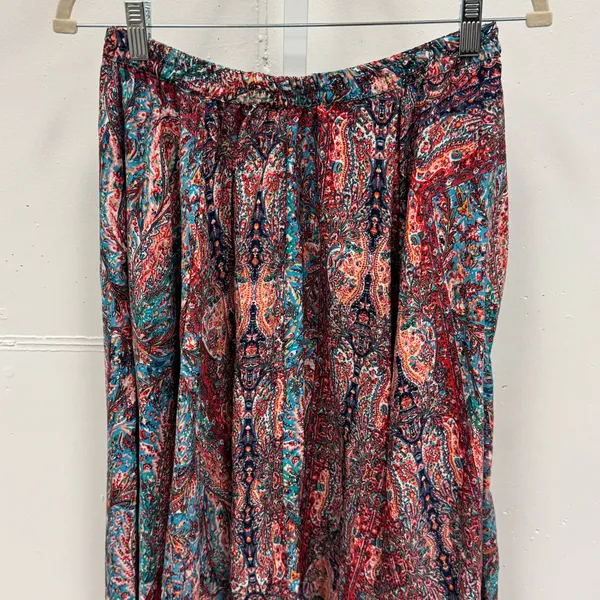 Appleseeds‎ Women's Boho Multicolor Paisley Midi Skirt Elastic Waist A13046 - Image 3