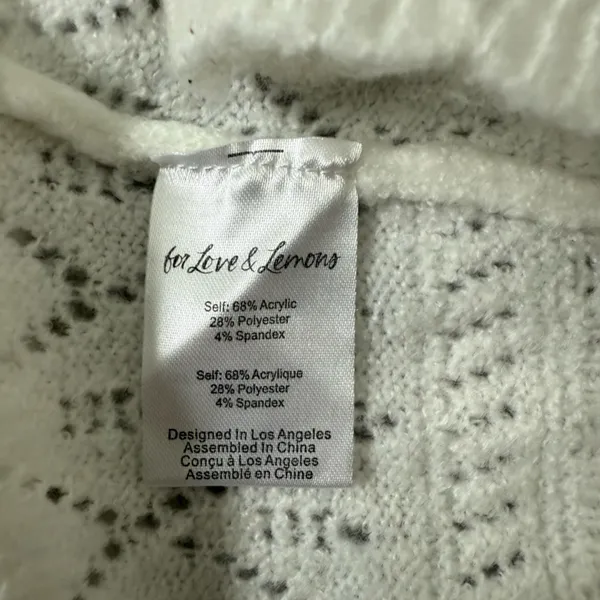 Revolve For Love & Lemons Coquette Open Knit Blanca Crochet Crop Top size small - Image 5