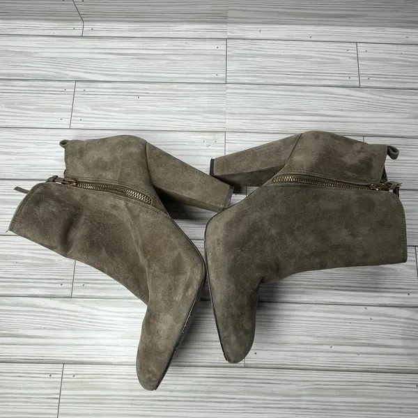 Steve Madden Jannyce Olive Suede Block Heel Ankle Boots Pointed Toe Womens‎ 9M - Image 3