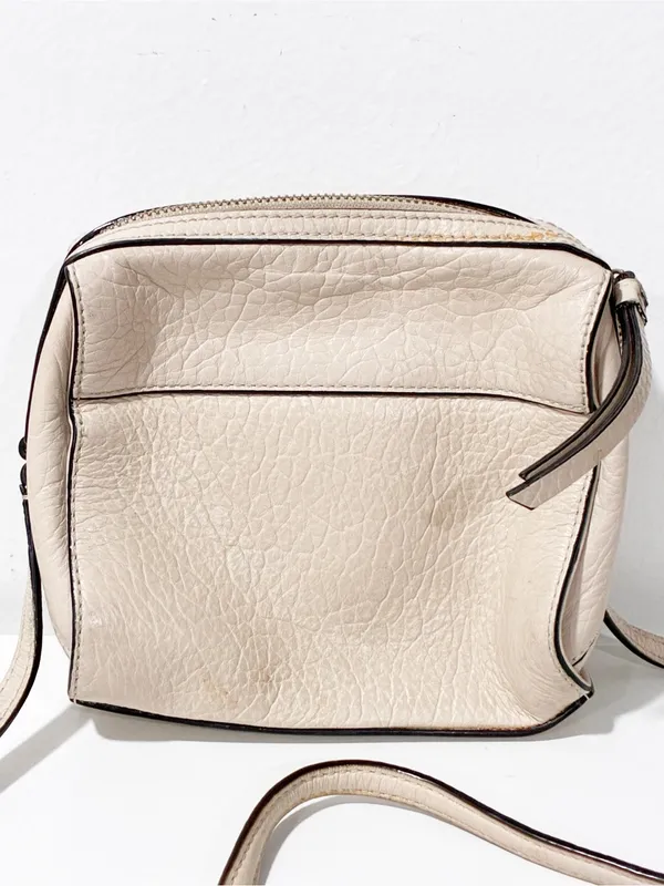 Kate Spade Cream Leather Laser-Cut Floral Design Crossbody Bag - Image 4