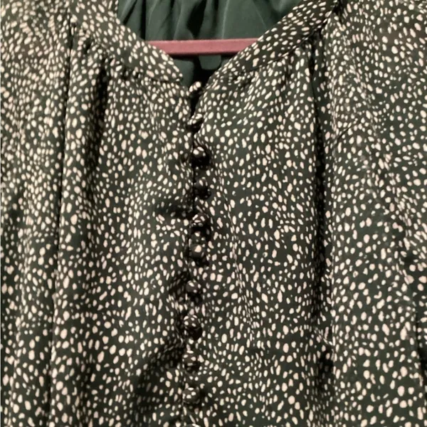 Joie Limited Edition Balloon Long Sleeve Green Flowy Chiffon Fall Dress Xxl - Image 4
